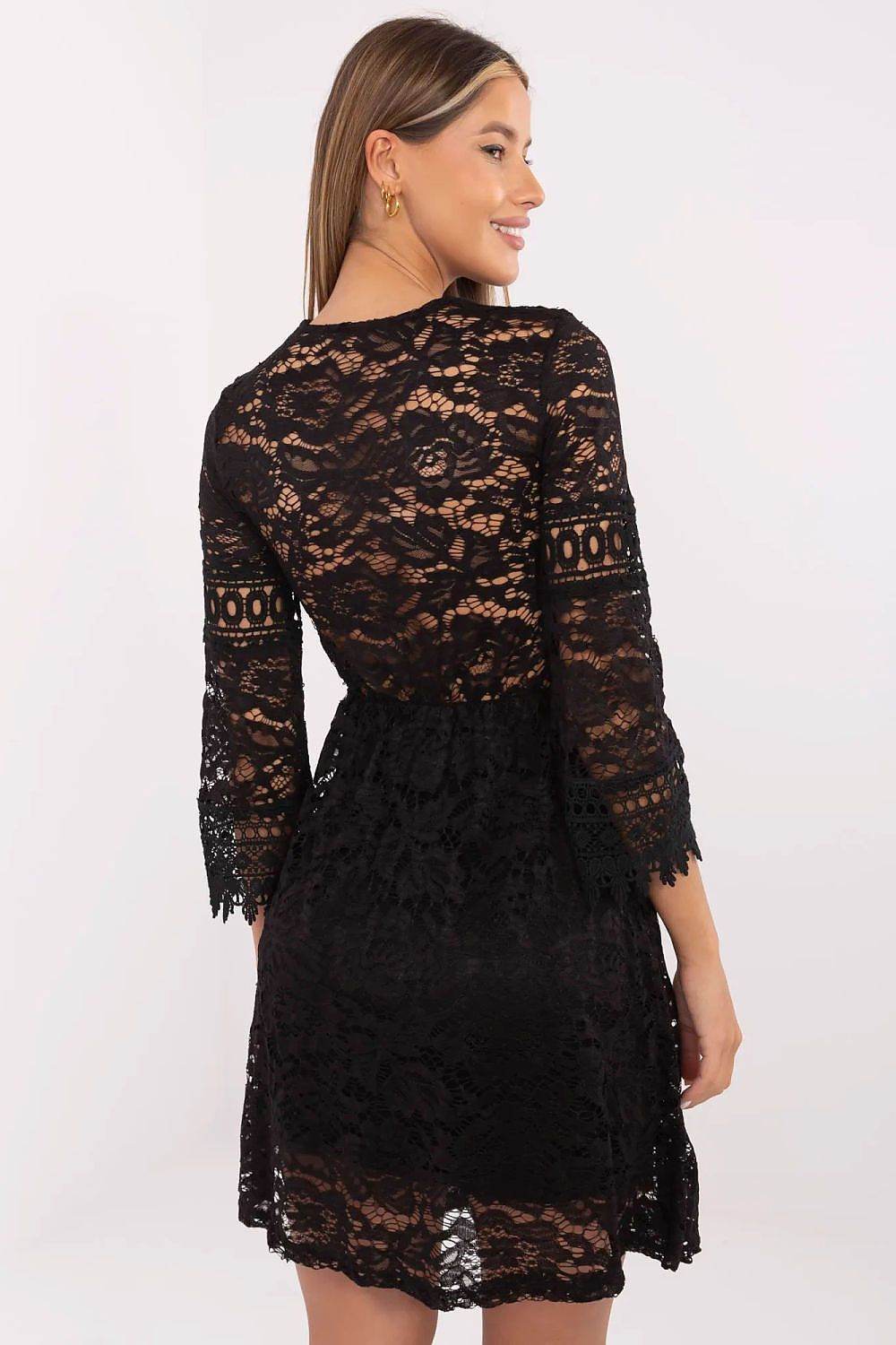 Flared Lace Mini Dress with Sweetheart Neckline - INDIEZ COUTURE