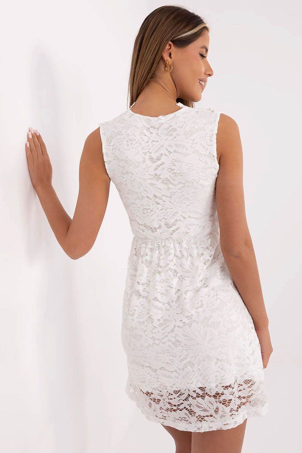 Flared Lace Mini Dress with Sweetheart Neckline - INDIEZ COUTURE