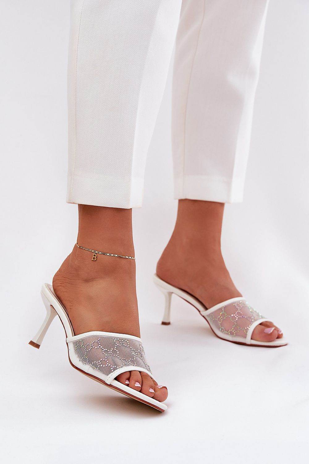 Women's High-Heeled Mules with Eco-Leather Insole - INDIEZ COUTURE