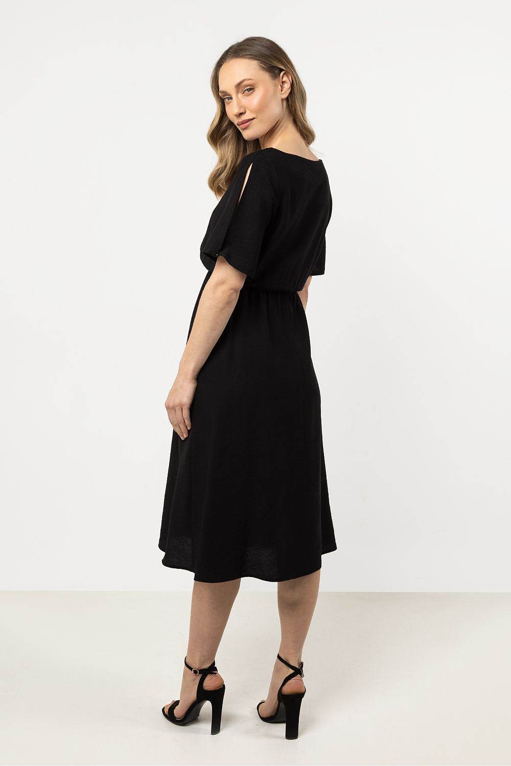 Classic Comfort Daydress with Elegant Boat Neckline - INDIEZ COUTURE