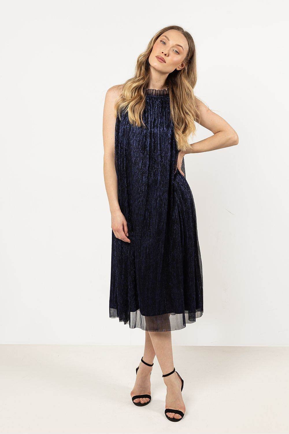 Elegant Halter Evening Dress with Satin Belt - INDIEZ COUTURE