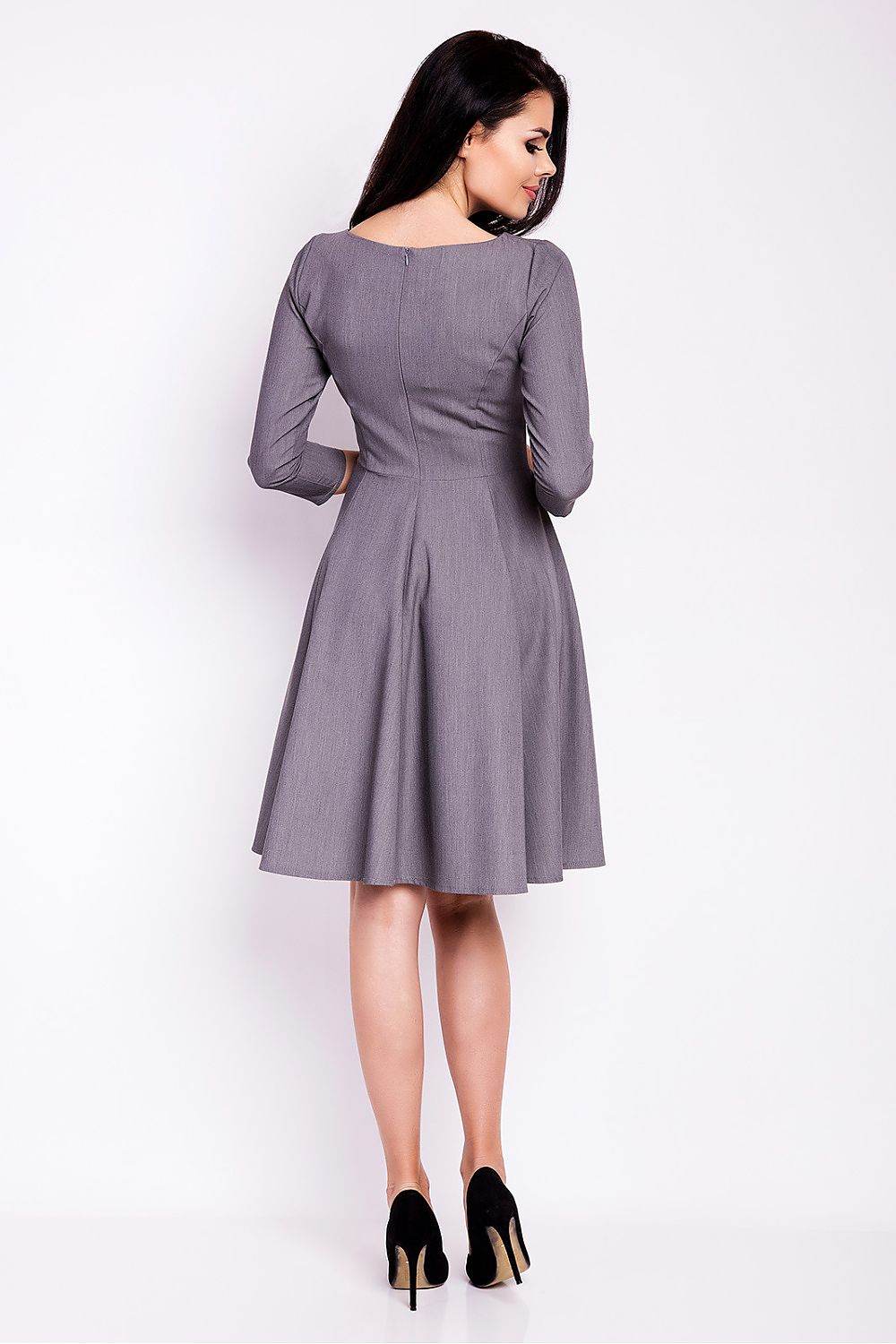 Elegant Flared Daydress with Boat Neckline Style - INDIEZ COUTURE