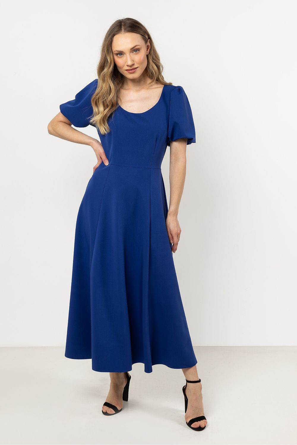 Elegant Daydress with Flared Bottom and Side Slit - INDIEZ COUTURE
