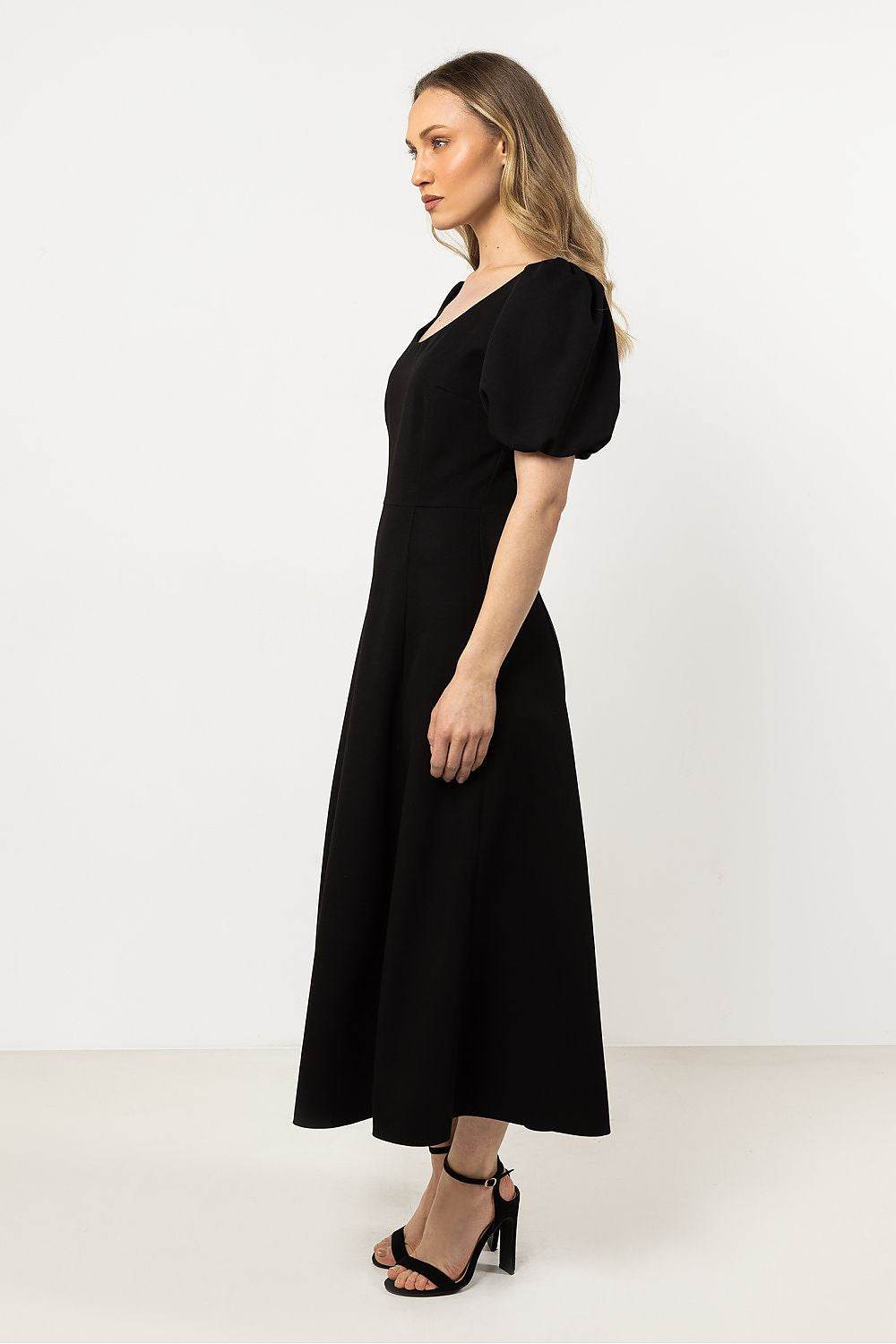 Elegant Daydress with Flared Bottom and Side Slit - INDIEZ COUTURE