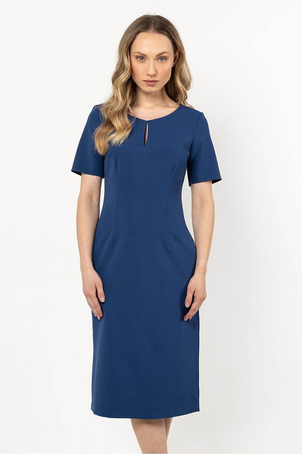 Elegant Fitted Daydress with Boat Neckline Design - INDIEZ COUTURE