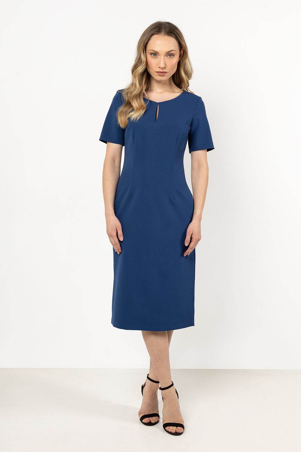 Elegant Fitted Daydress with Boat Neckline Design - INDIEZ COUTURE