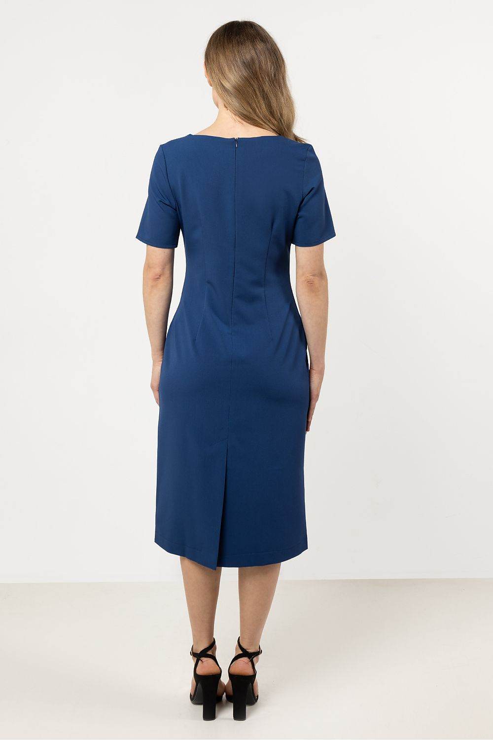 Elegant Fitted Daydress with Boat Neckline Design - INDIEZ COUTURE