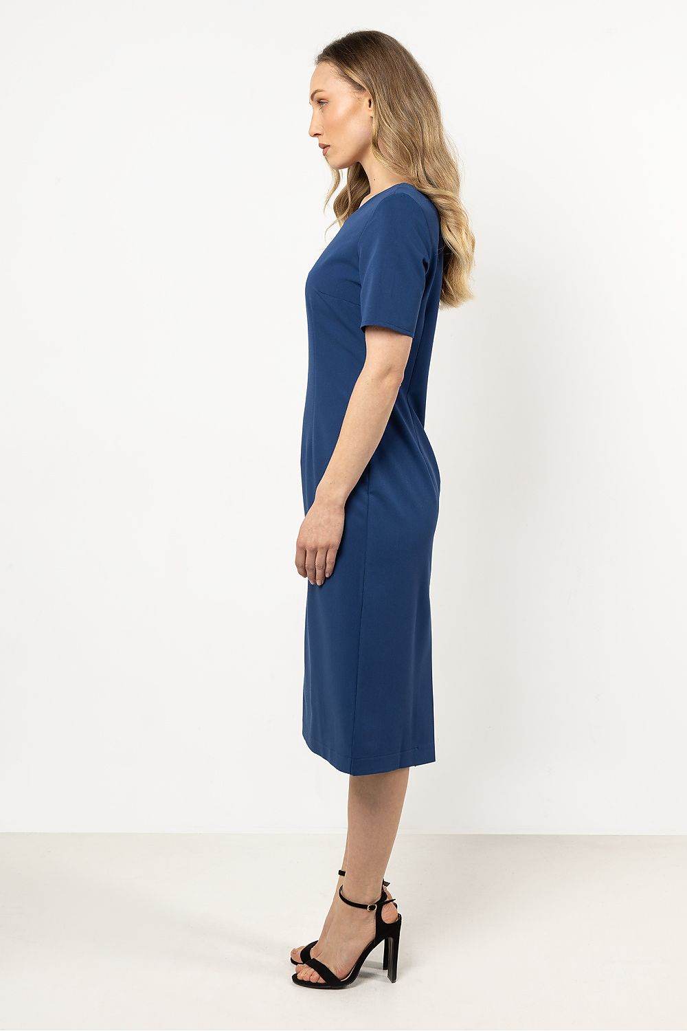 Elegant Fitted Daydress with Boat Neckline Design - INDIEZ COUTURE