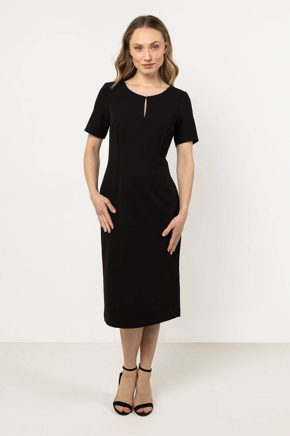Elegant Fitted Daydress with Boat Neckline Design - INDIEZ COUTURE
