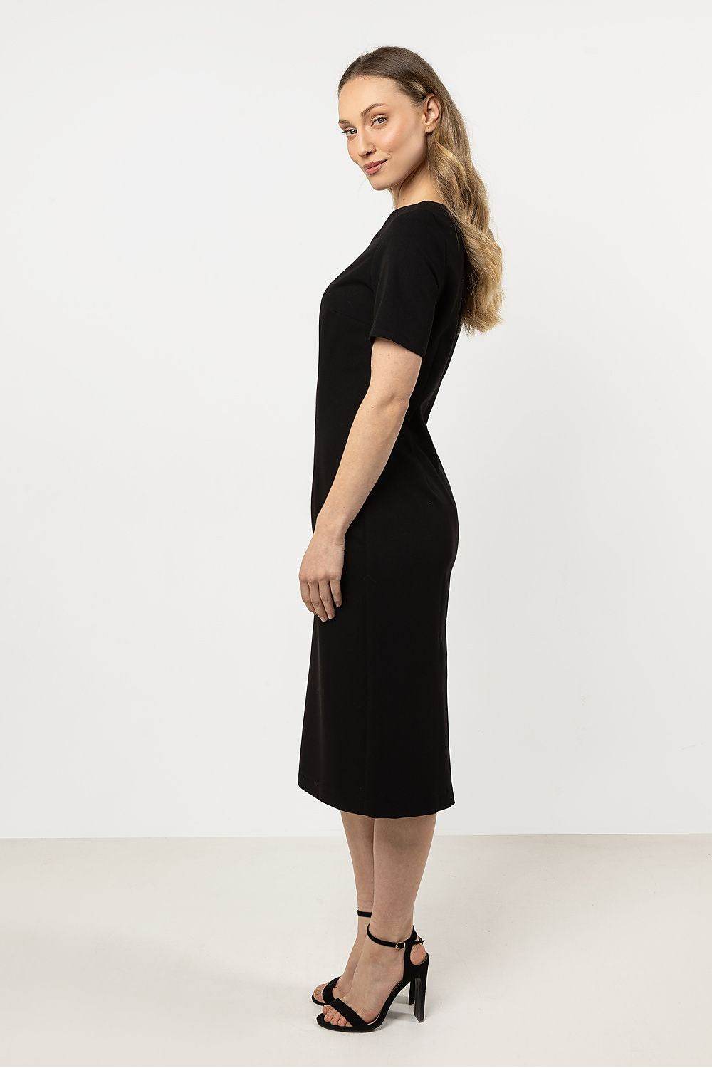 Elegant Fitted Daydress with Boat Neckline Design - INDIEZ COUTURE
