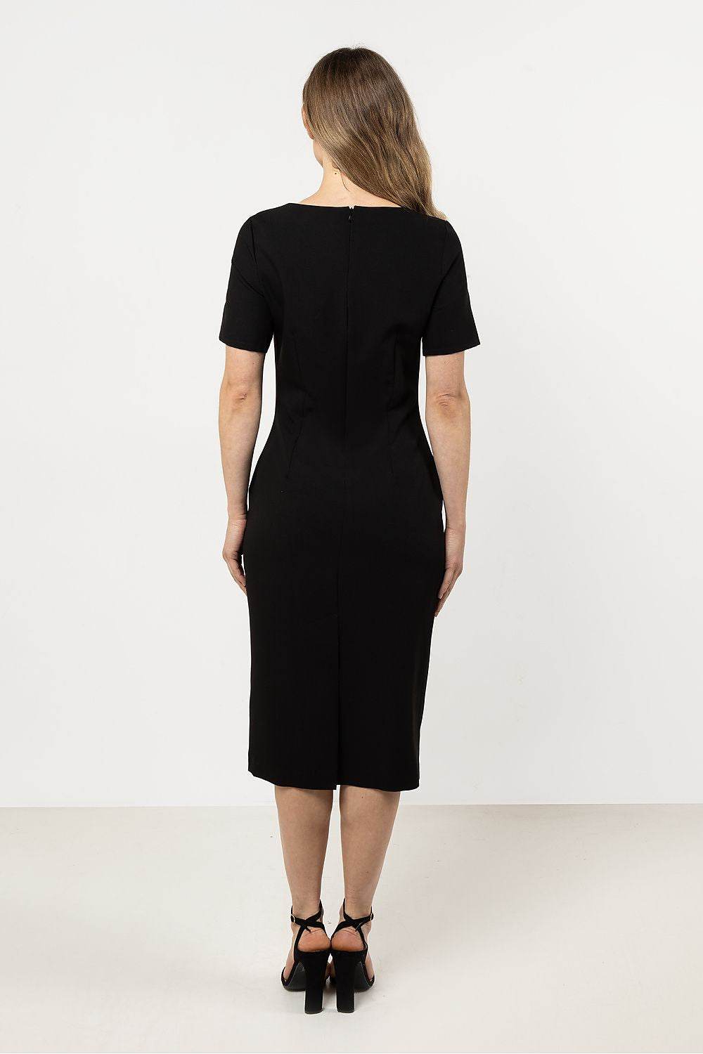 Elegant Fitted Daydress with Boat Neckline Design - INDIEZ COUTURE