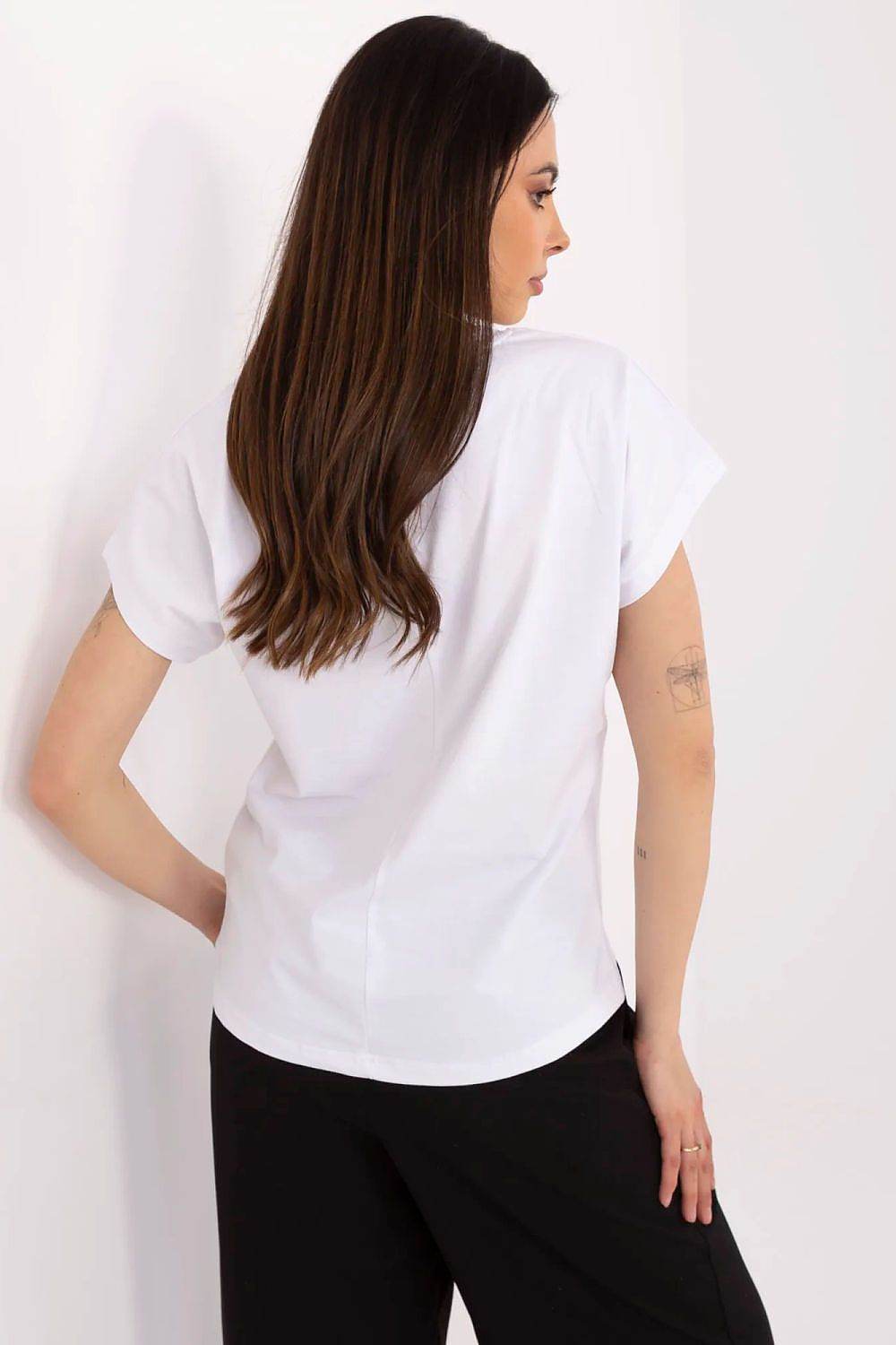 Casual Women's T-Shirt with Feminine V-Neck - INDIEZ COUTURE
