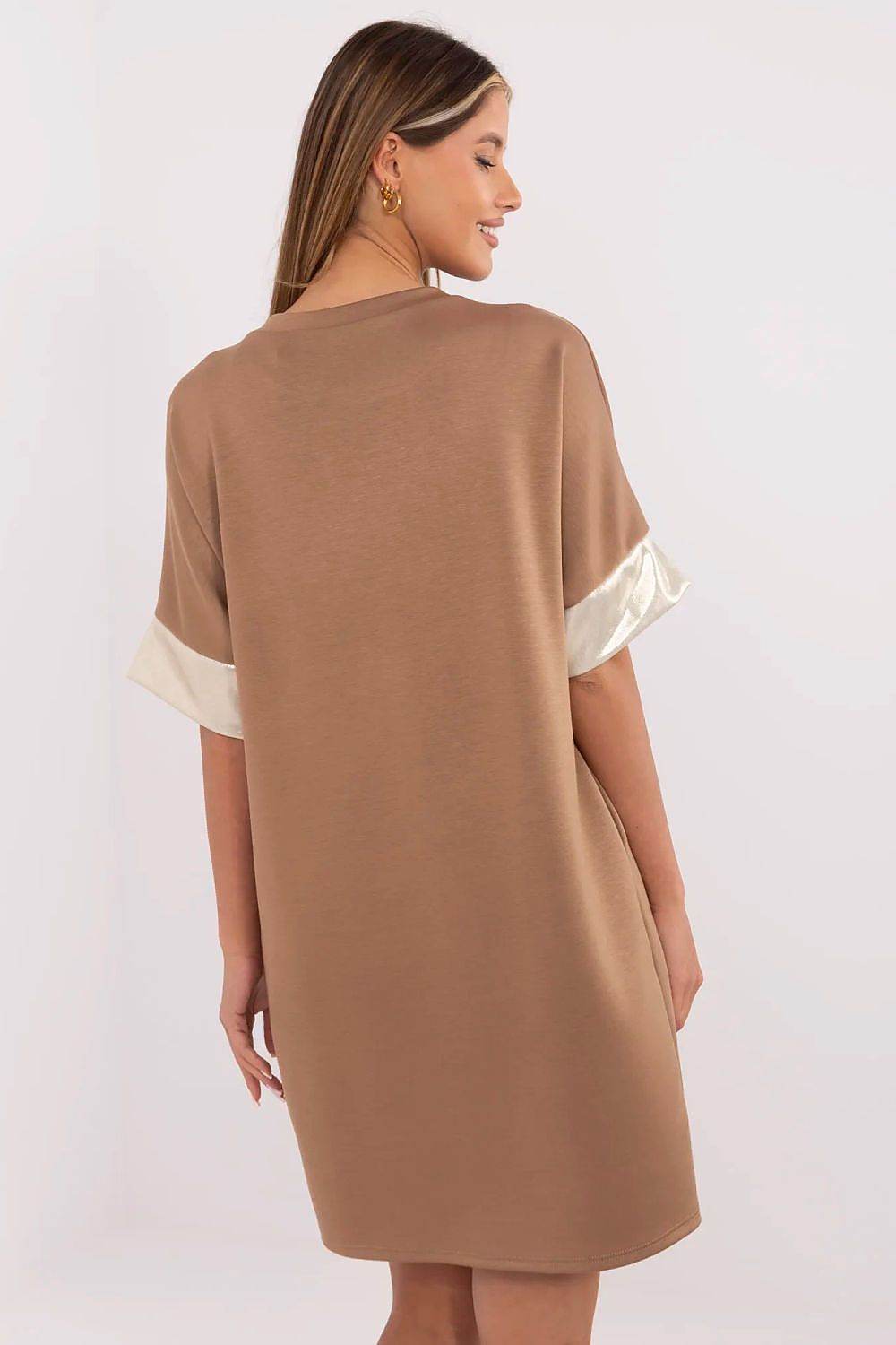 Oversized Casual Sweatshirt Dress with Trendy Print - INDIEZ COUTURE