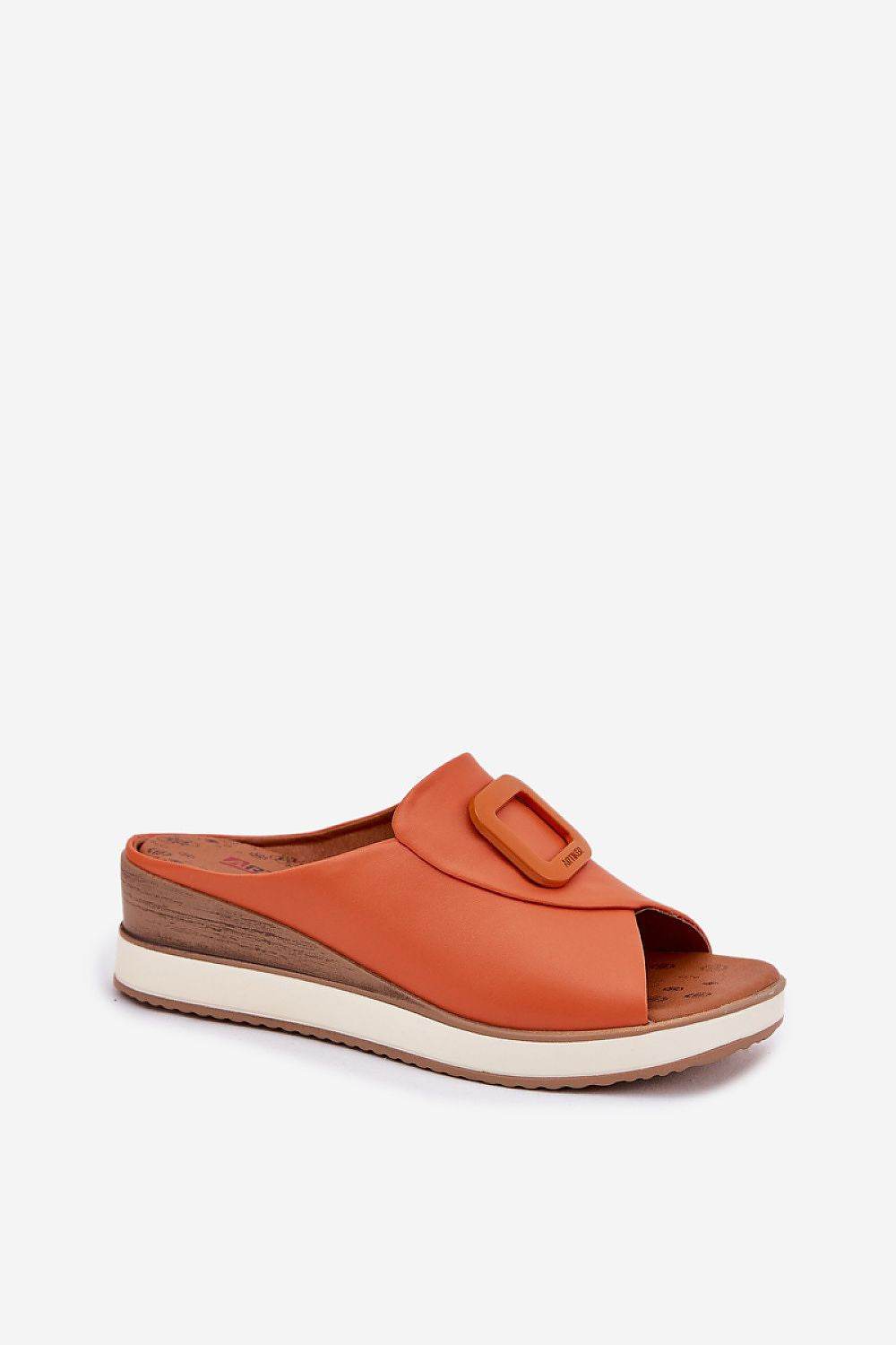 Elegant Women's Leather Wedge Sandals with Comfortable Insole - INDIEZ COUTURE