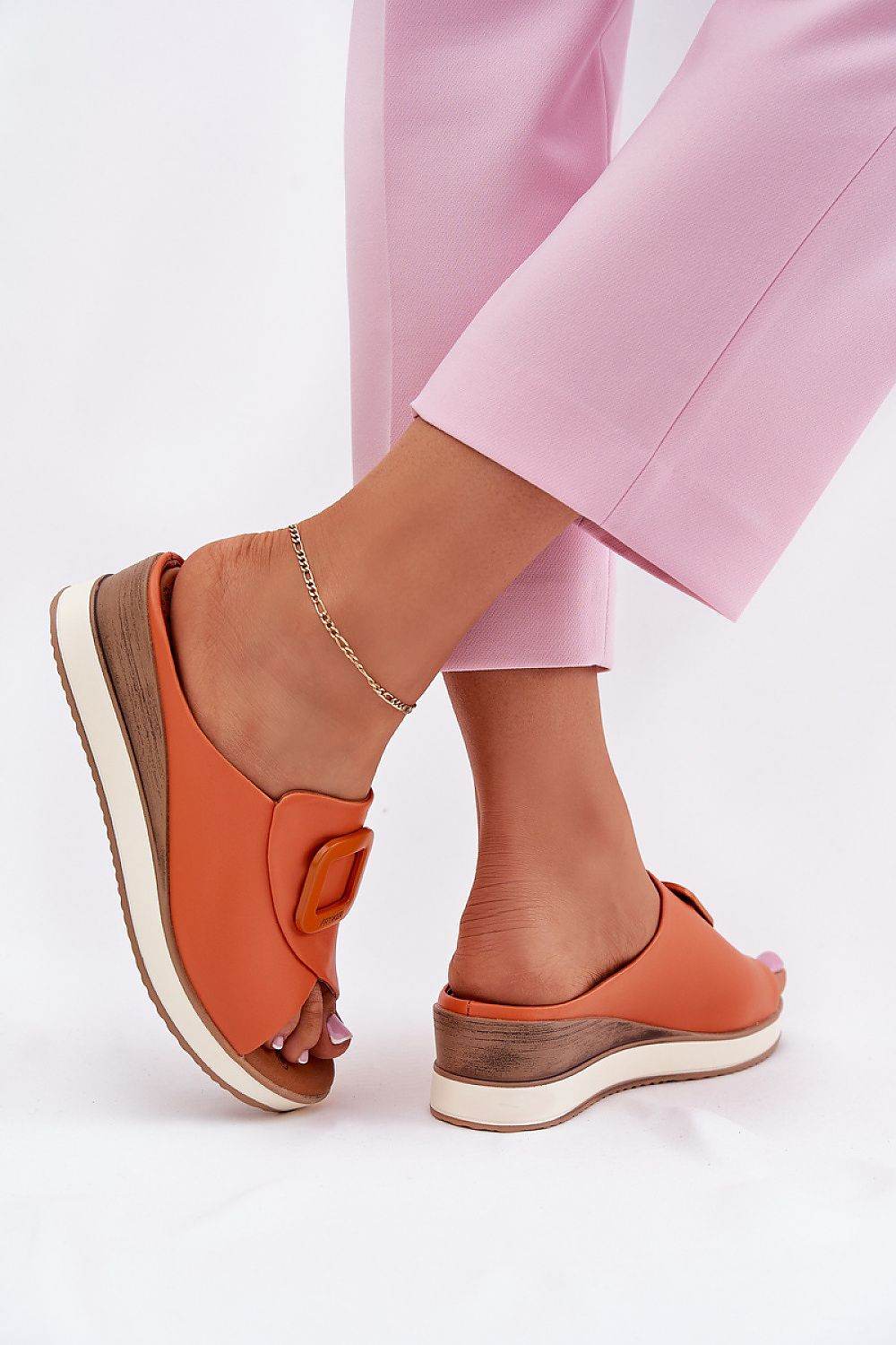 Elegant Women's Leather Wedge Sandals with Comfortable Insole - INDIEZ COUTURE