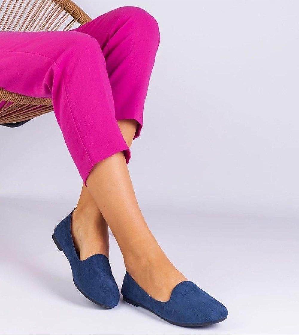 Eco-Suede Navy Ballet Flats for Stylish Comfort - INDIEZ COUTURE