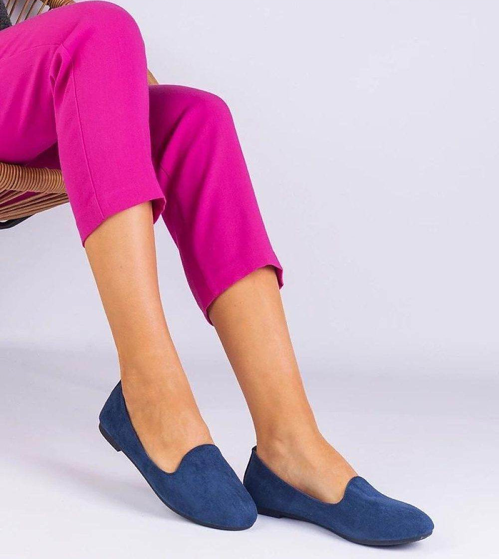 Eco-Suede Navy Ballet Flats for Stylish Comfort - INDIEZ COUTURE