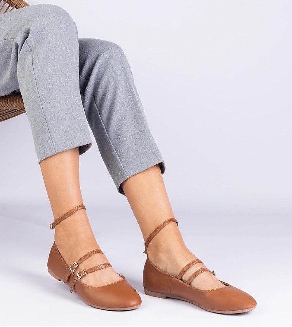 Eco-Leather Ballerinas with Elegant Buckles - INDIEZ COUTURE