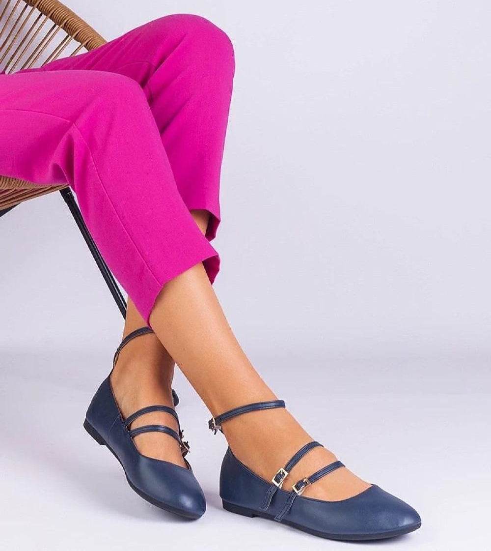 Eco-Leather Ballerinas with Elegant Buckles - INDIEZ COUTURE
