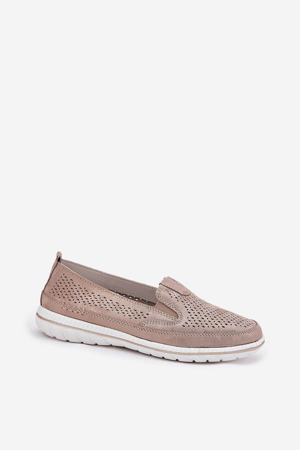 Women's Suede Slip-On Loafers with Latticed Upper - INDIEZ COUTURE