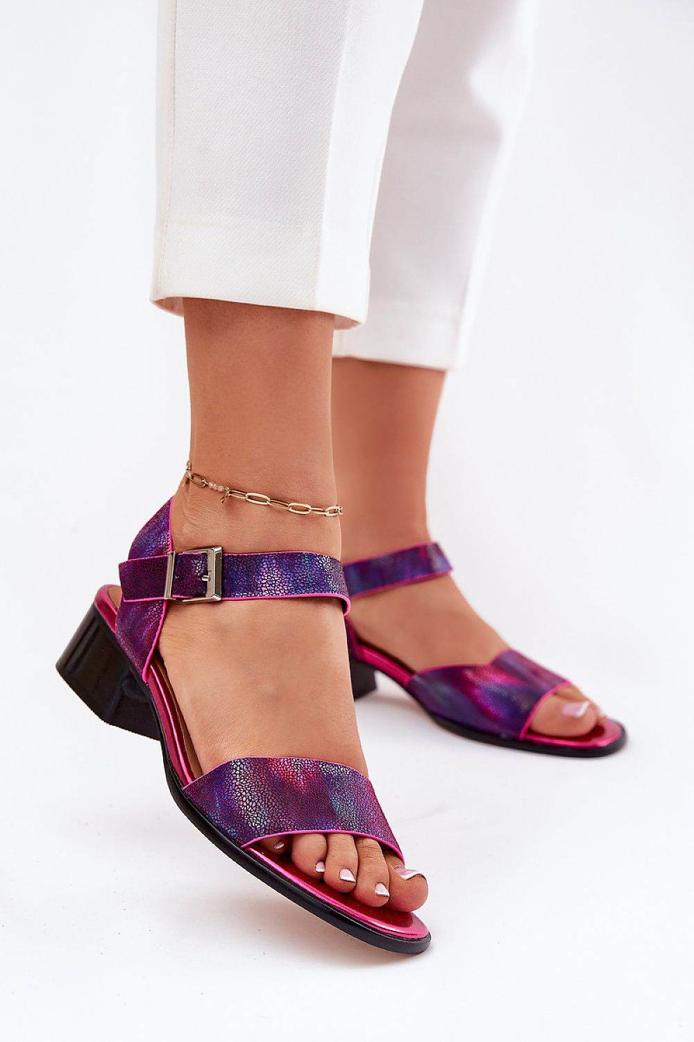Elegant Women's Heel Sandals with Adjustable Strap - INDIEZ COUTURE