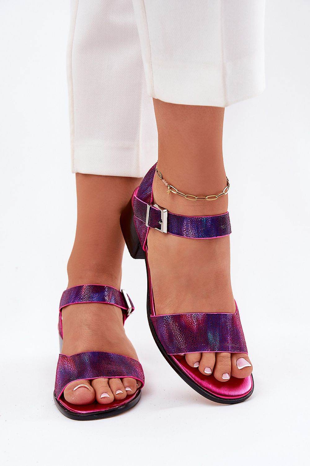 Elegant Women's Heel Sandals with Adjustable Strap - INDIEZ COUTURE