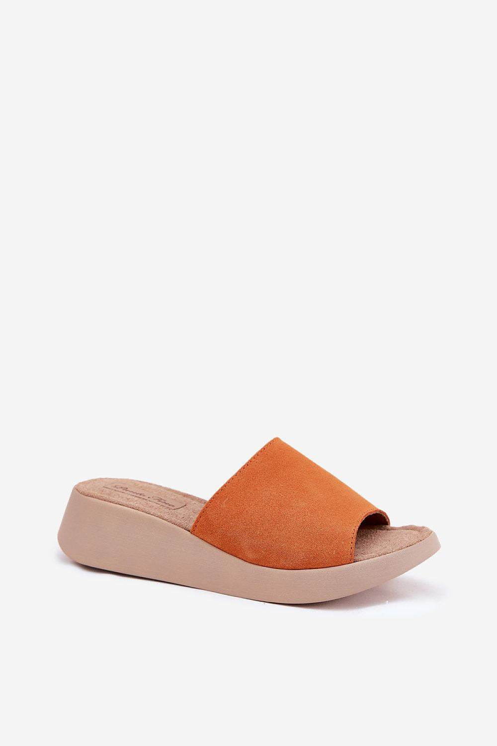 Elegant Women's Suede Mules with Wedge Heel - INDIEZ COUTURE