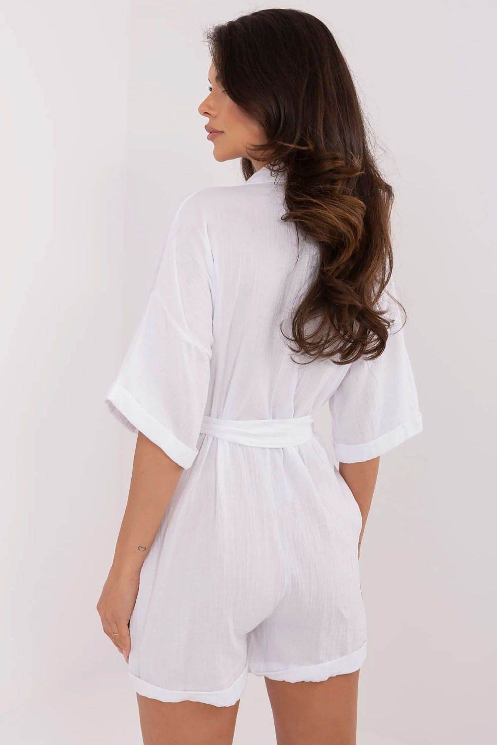 Lightweight Cotton Jumpsuit with Classic Collar - INDIEZ COUTURE