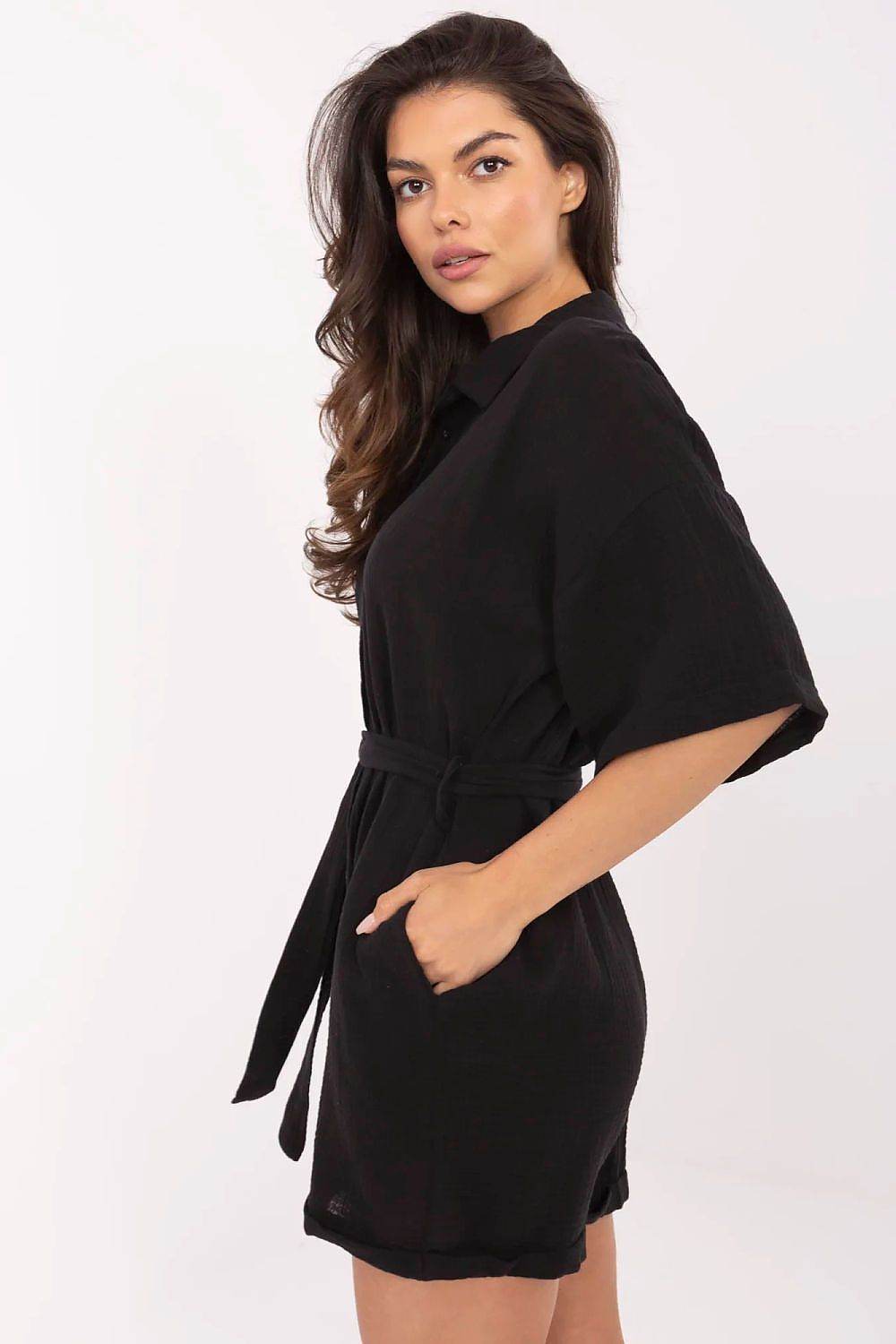 Lightweight Cotton Jumpsuit with Classic Collar - INDIEZ COUTURE
