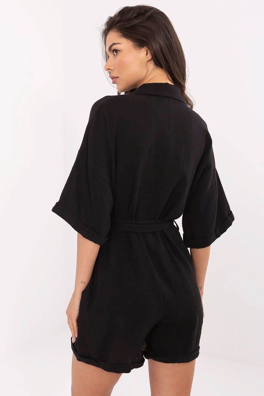 Lightweight Cotton Jumpsuit with Classic Collar - INDIEZ COUTURE