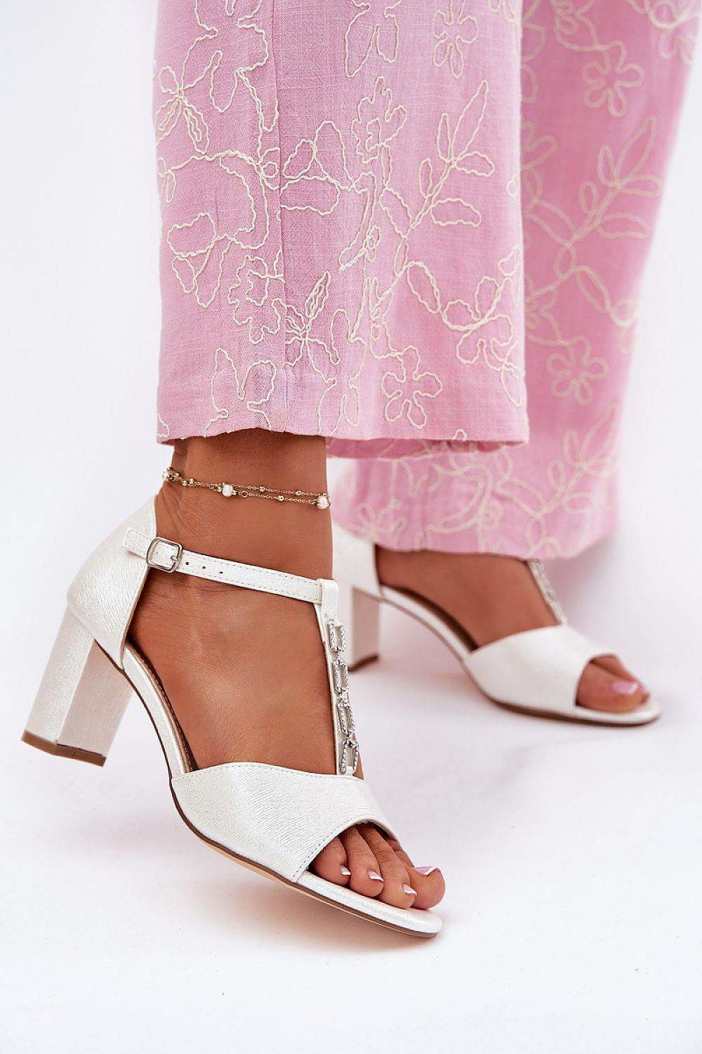 Elegant Eco Leather Heel Sandals with Adjustable Strap - INDIEZ COUTURE
