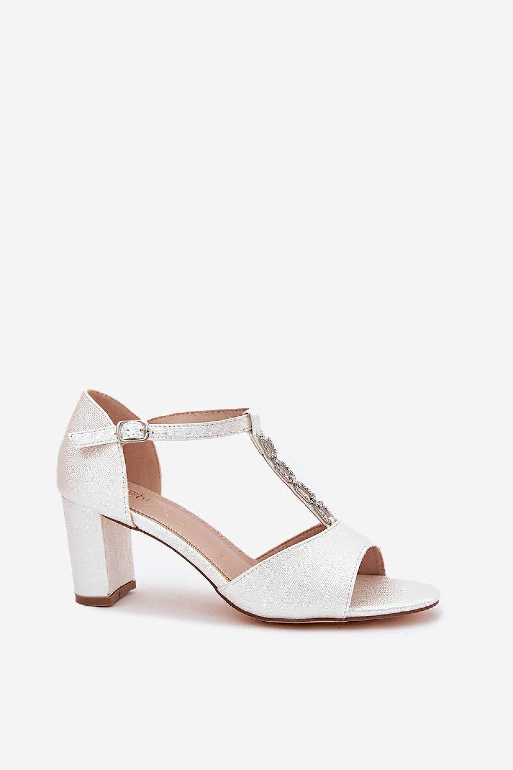 Elegant Eco Leather Heel Sandals with Adjustable Strap - INDIEZ COUTURE