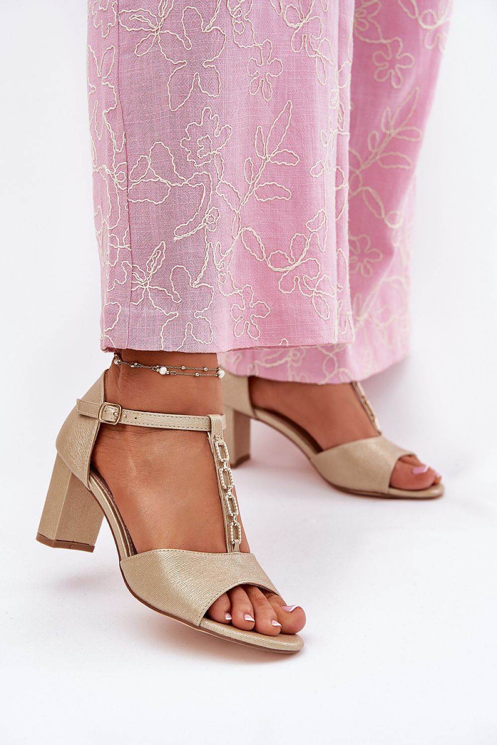Elegant Eco Leather Heel Sandals with Adjustable Strap - INDIEZ COUTURE
