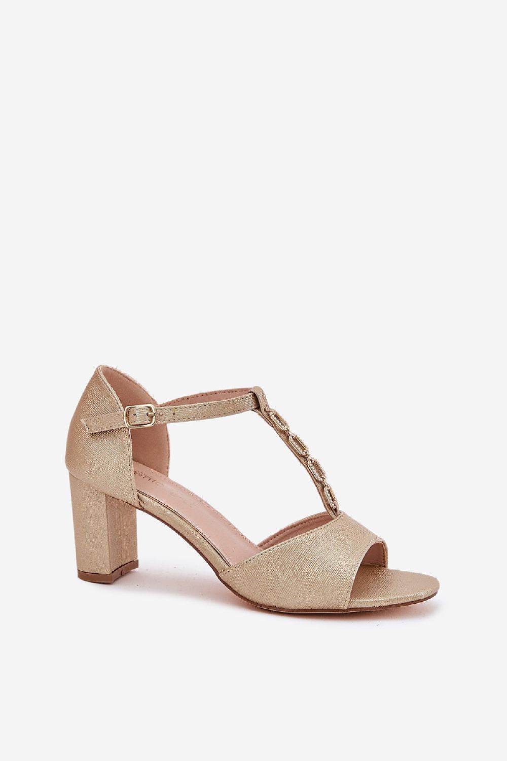 Elegant Eco Leather Heel Sandals with Adjustable Strap - INDIEZ COUTURE