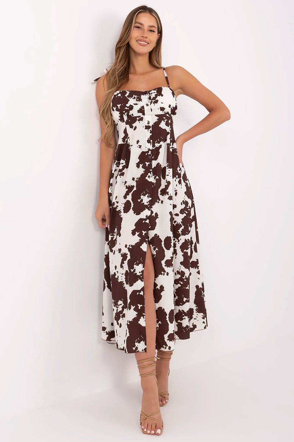 Feminine Midi Dress with Adjustable Tied Straps - INDIEZ COUTURE