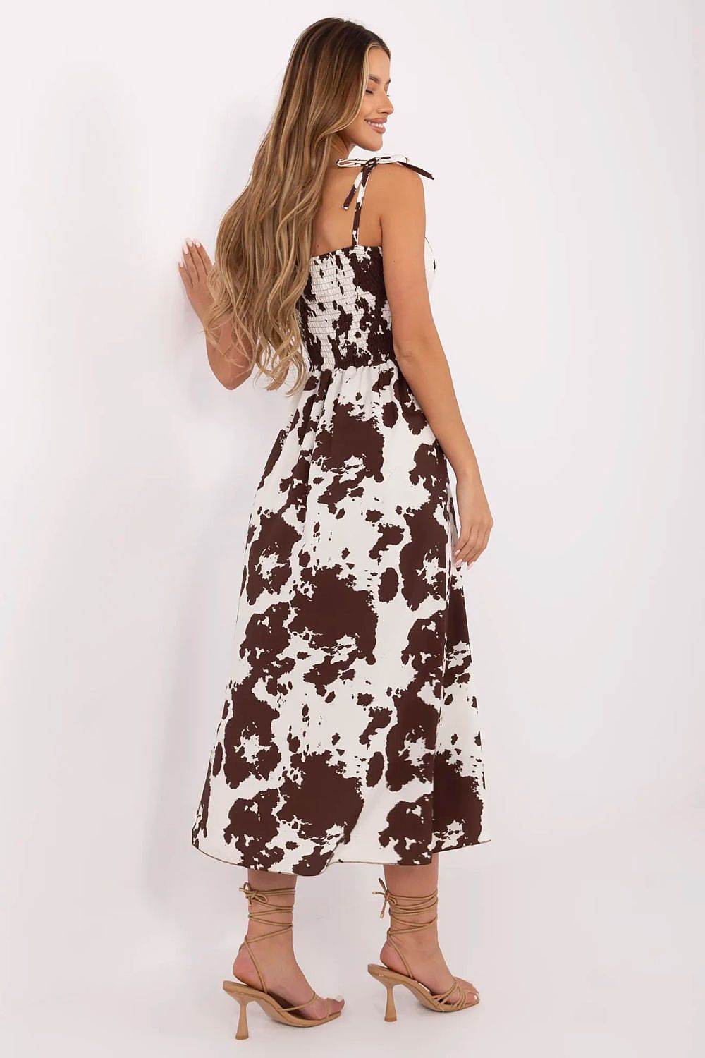 Feminine Midi Dress with Adjustable Tied Straps - INDIEZ COUTURE