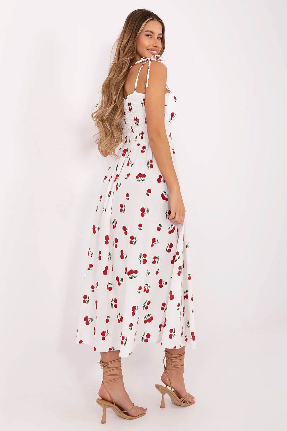 Feminine Midi Dress with Adjustable Tied Straps - INDIEZ COUTURE