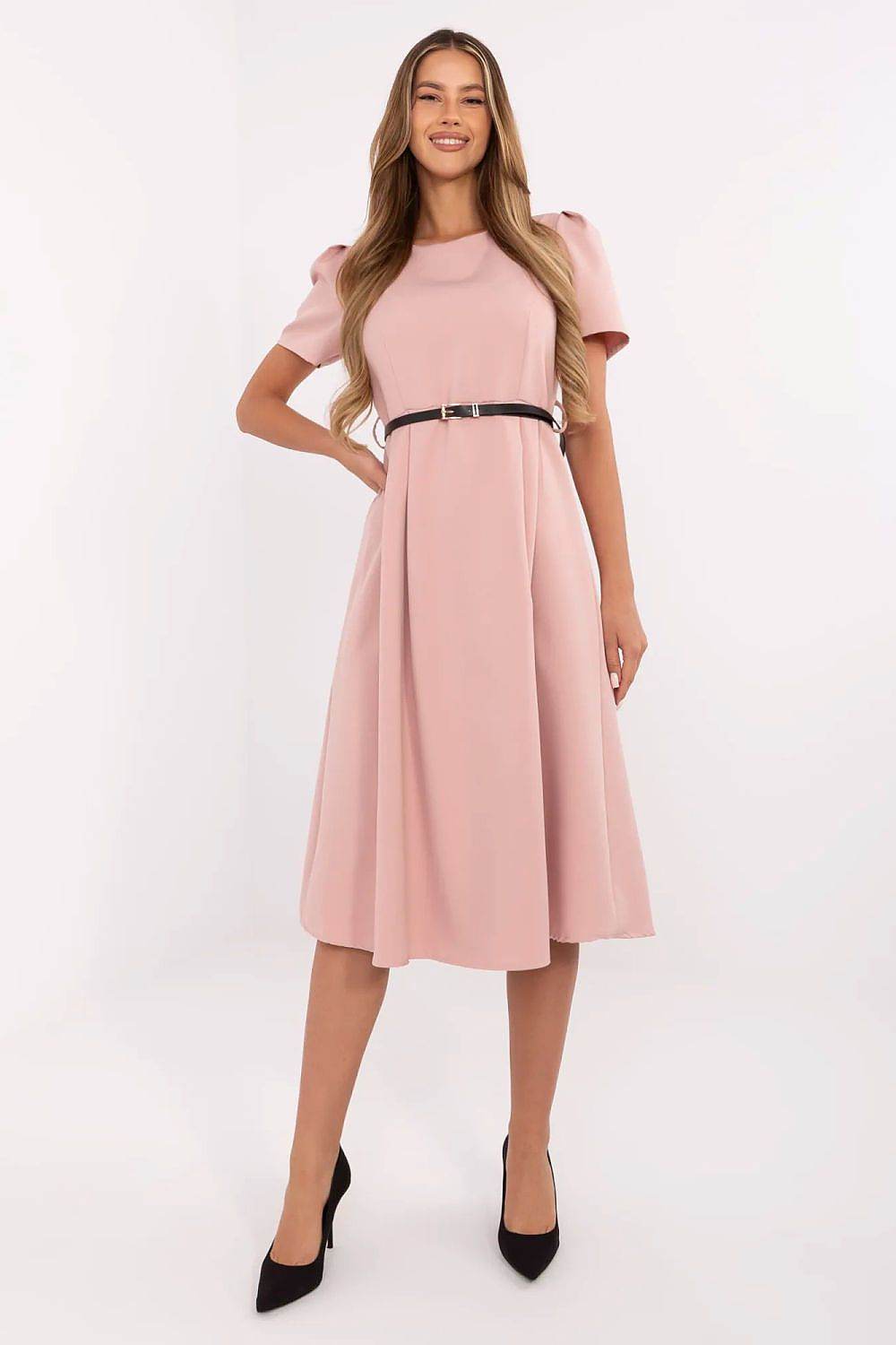 Classic Flared Midi Dress with Comfortable Fit - INDIEZ COUTURE