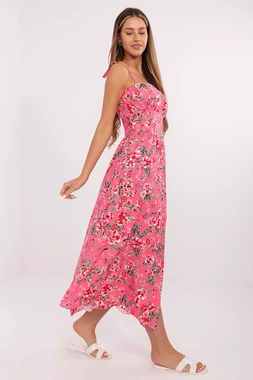 Feminine Midi Dress with Adjustable Tied Straps - INDIEZ COUTURE