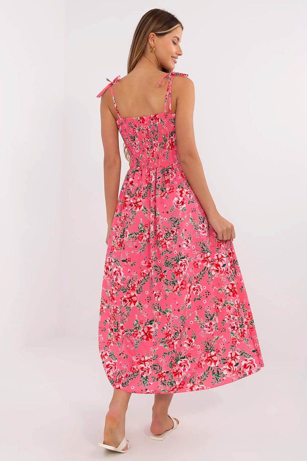 Feminine Midi Dress with Adjustable Tied Straps - INDIEZ COUTURE