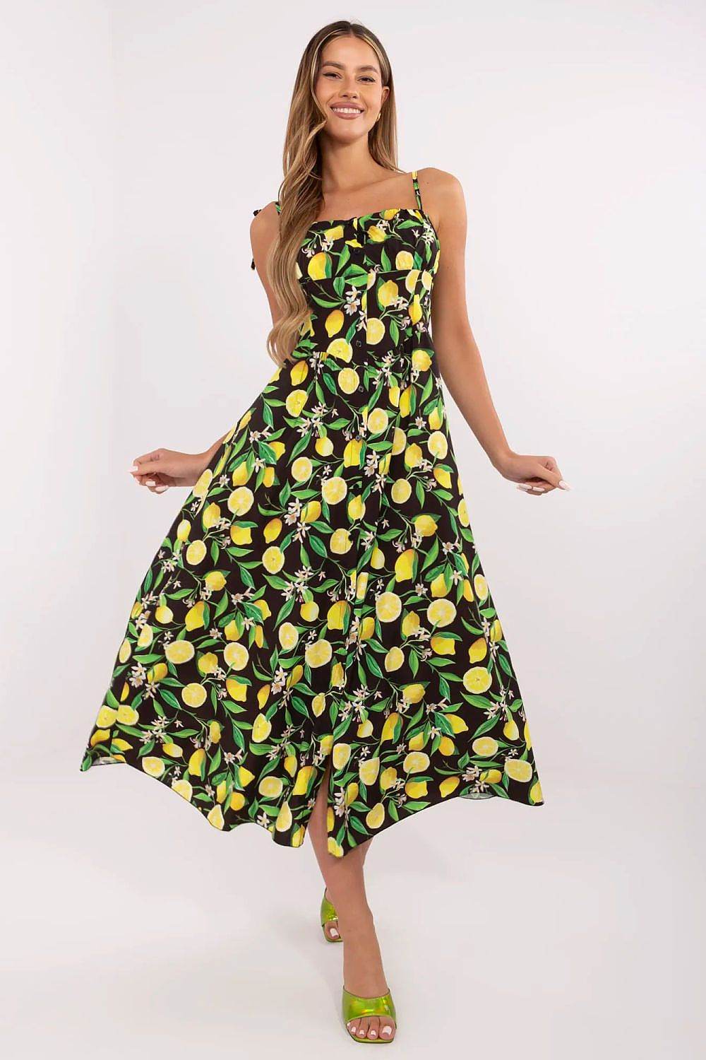 Feminine Midi Dress with Adjustable Tied Straps - INDIEZ COUTURE