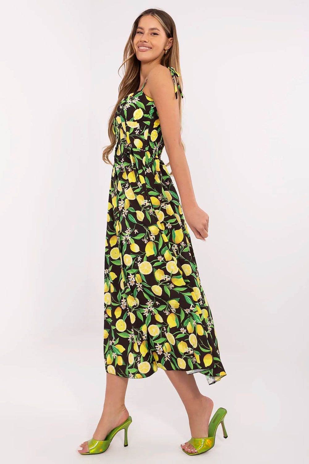 Feminine Midi Dress with Adjustable Tied Straps - INDIEZ COUTURE