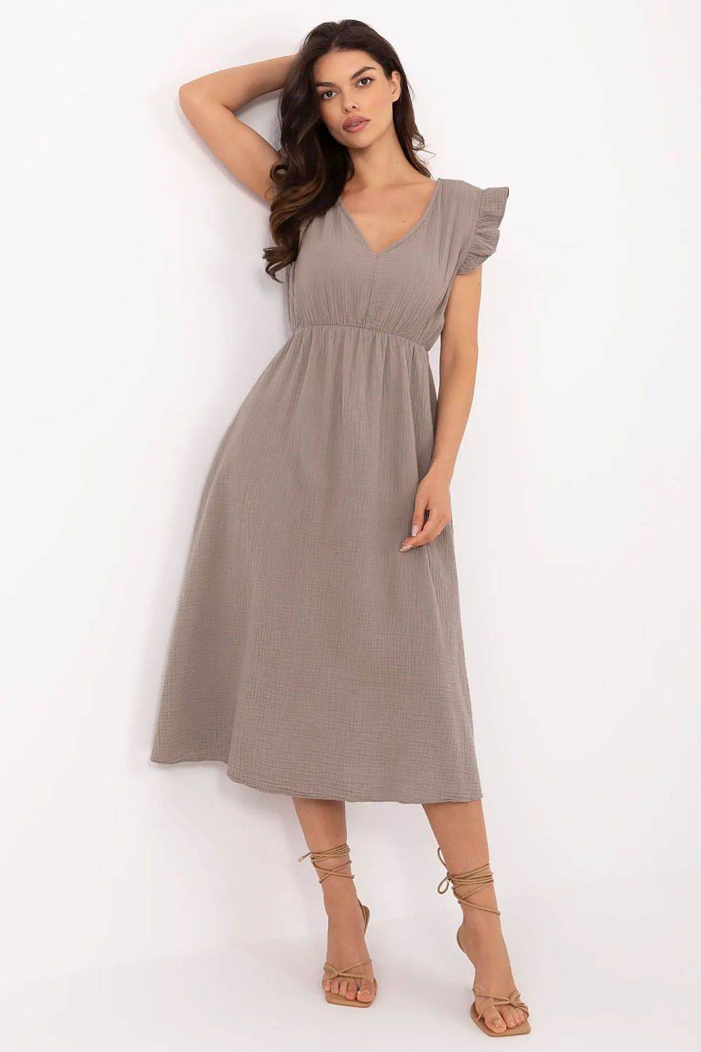 Charming Muslin Summer Dress with Flared Cut - INDIEZ COUTURE