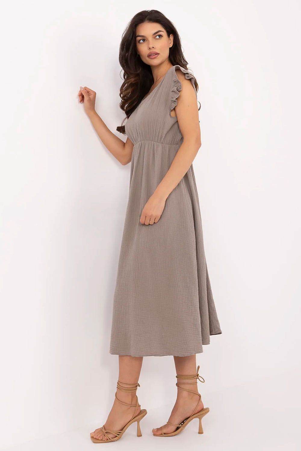 Charming Muslin Summer Dress with Flared Cut - INDIEZ COUTURE