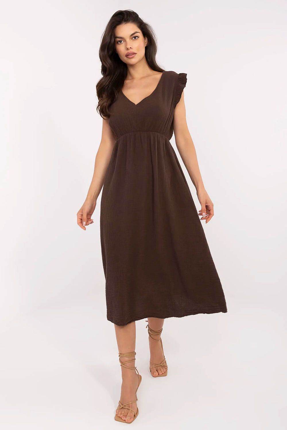 Charming Muslin Summer Dress with Flared Cut - INDIEZ COUTURE