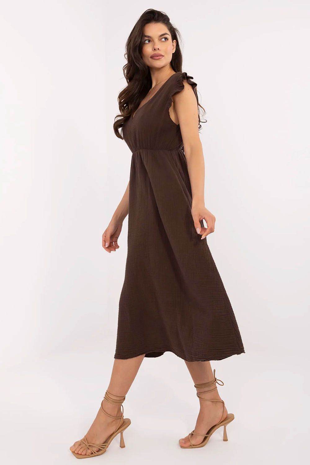 Charming Muslin Summer Dress with Flared Cut - INDIEZ COUTURE