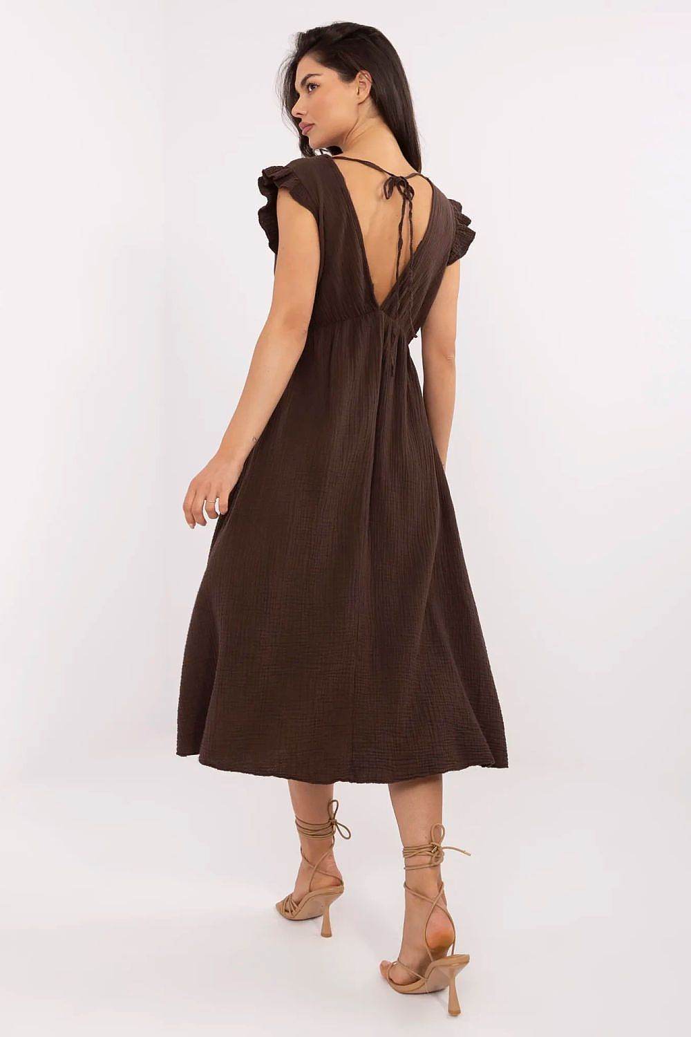 Charming Muslin Summer Dress with Flared Cut - INDIEZ COUTURE