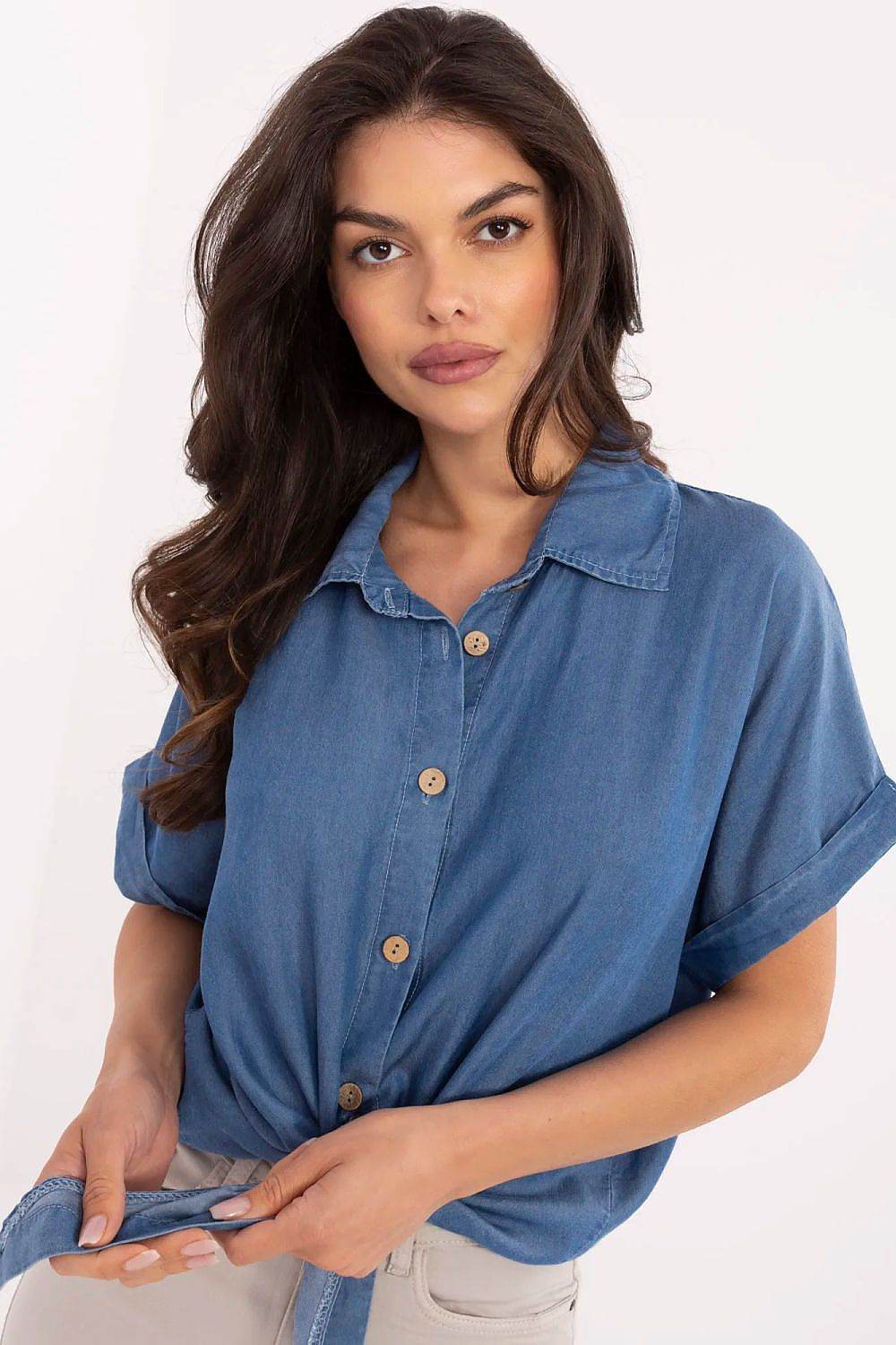 Lightweight Women's Short Sleeve Shirt with Soft Tencel Fabric - INDIEZ COUTURE