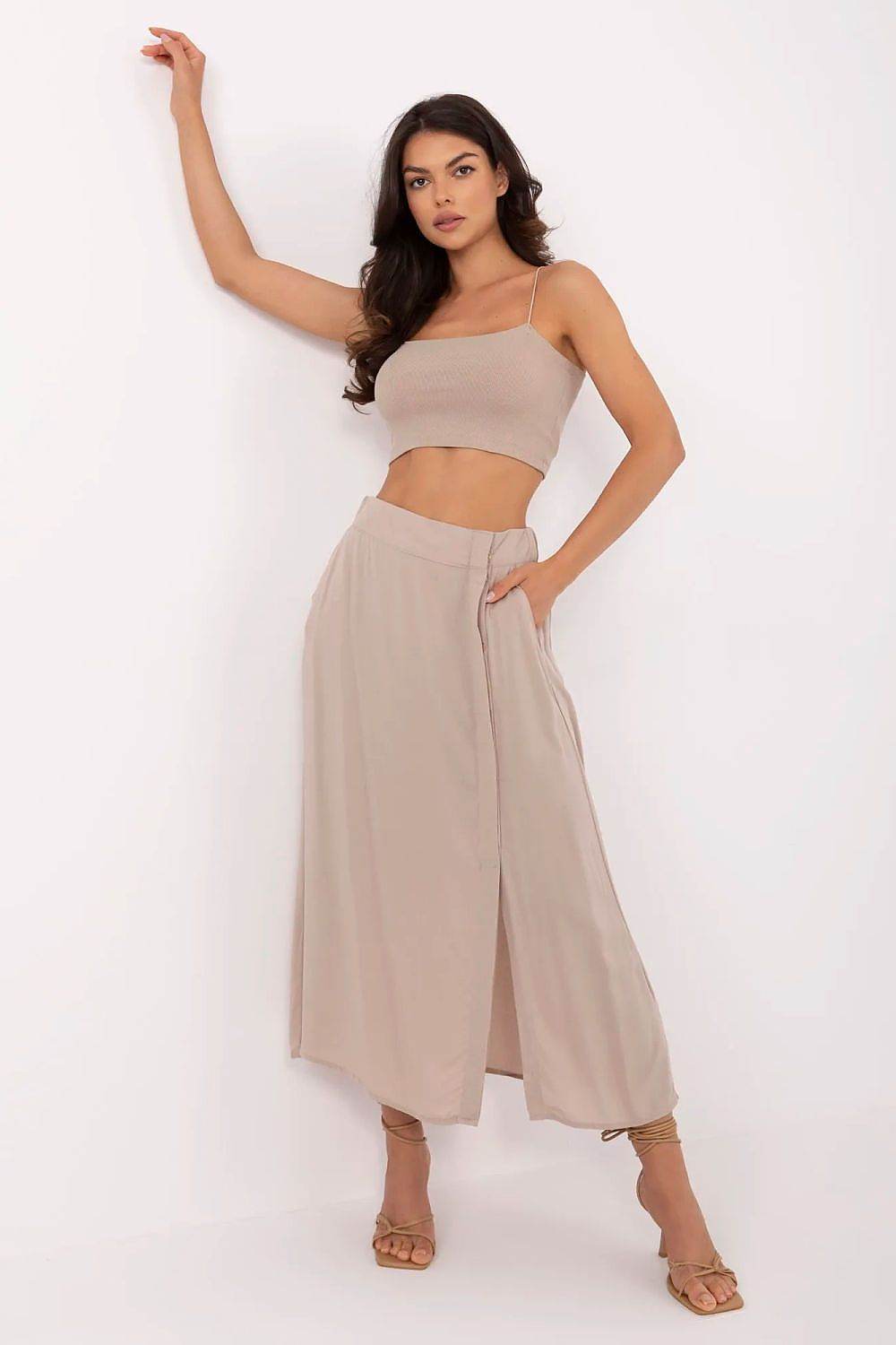 Elegant Midi-Length Skirt in Skin-Friendly Viscose - INDIEZ COUTURE