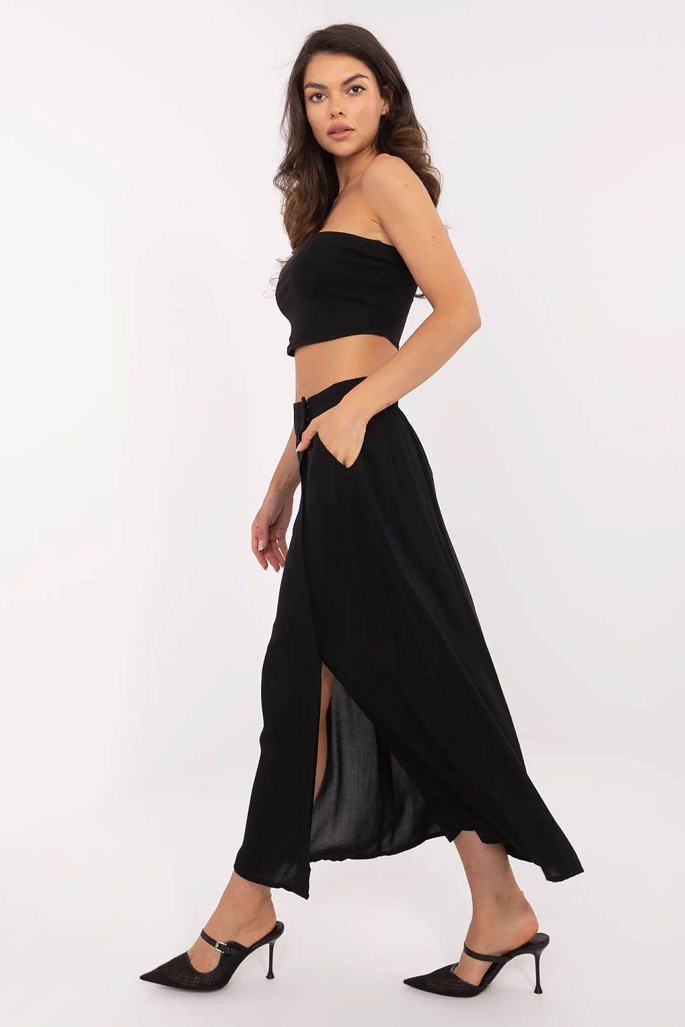 Elegant Midi-Length Skirt in Skin-Friendly Viscose - INDIEZ COUTURE